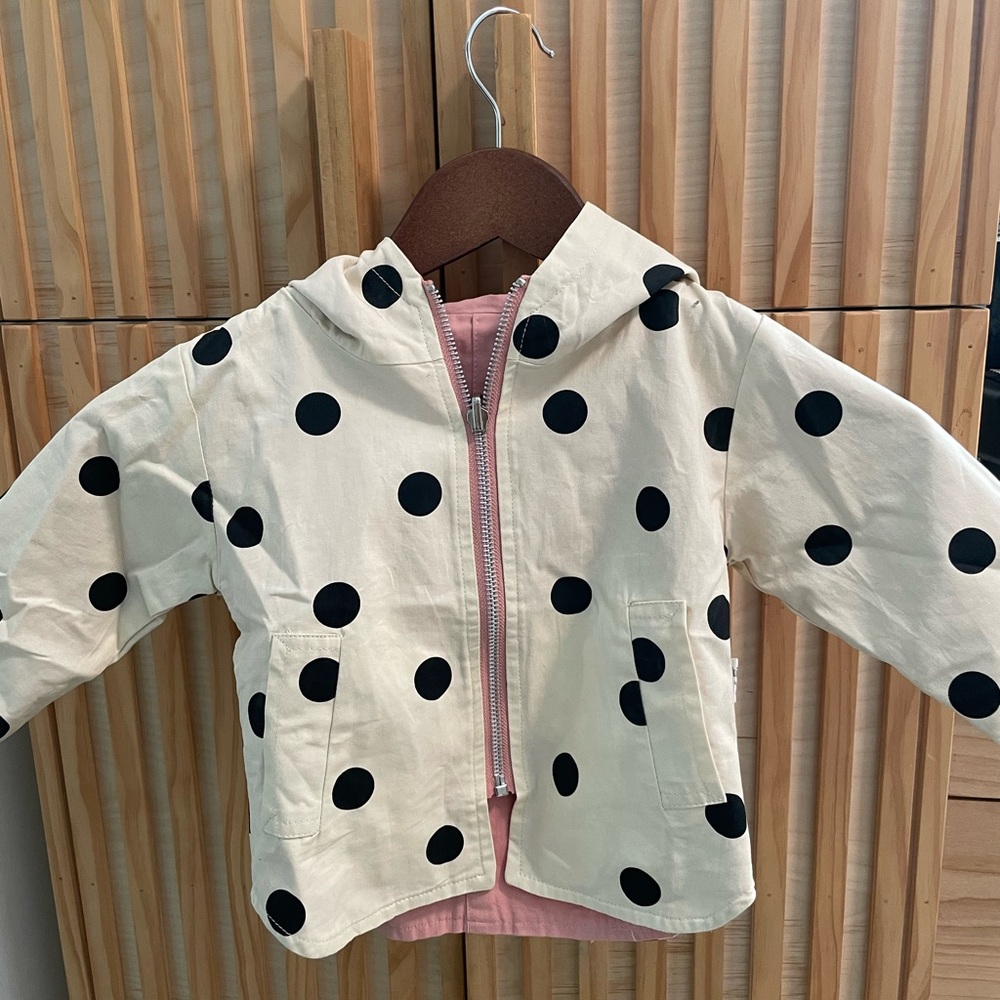 Polka Dot Kids Jacket - Cream and Black
